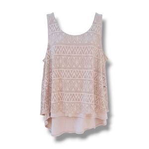 Chenault Women’s Plus Size Cream Sleeveless Lined Blouse - 1X